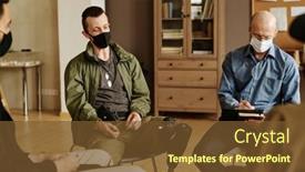  Presentation with prosthesis - Presentation theme enhanced with young-man-with-leg-prosthesis background and a tawny brown colored foreground