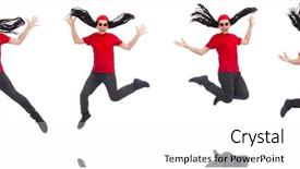  Presentation with young man on the phone - Beautiful slide set featuring young man with long dreads backdrop and a white colored foreground