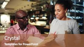  Presentation with virile young men - Beautiful slide deck featuring young man with menu choosing backdrop and a red colored foreground