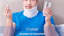  Presentation with injury - Colorful slide deck enhanced with young-man-with-neck-injury backdrop and a teal colored foreground