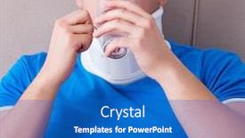  Presentation with injury - PPT layouts enhanced with young-man-with-neck-injury background and a teal colored foreground