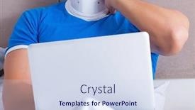  Presentation with injury - Colorful slide set enhanced with young-man-with-neck-injury backdrop and a sky blue colored foreground