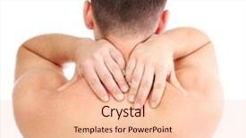  Presentation with facial pain medical man - Audience pleasing theme consisting of young man with neck pain backdrop and a  colored foreground