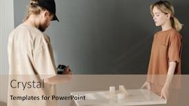  Presentation with marble - PPT layouts consisting of young-man-with-photocamera-taking background and a coral colored foreground