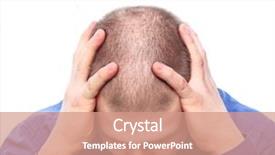  Presentation with hair loss - Slide deck with young man with rare hair background and a coral colored foreground