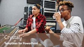  Presentation with sounds - Theme featuring mixing sounds on switchboard background and a violet colored foreground