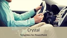  Presentation with transport and future technology concept - Audience pleasing PPT layouts consisting of young man with smartphone driving backdrop and a  colored foreground