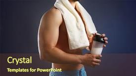  Presentation with nutrition - Theme having young man with sports nutrition background and a tawny brown colored foreground