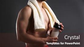  Presentation with sports nutrition - Theme consisting of young-man-with-sports-nutrition background and a tawny brown colored foreground