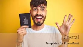  Presentation with canada - Beautiful PPT layouts featuring young-man-with-tattoo-wearing backdrop and a yellow colored foreground