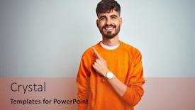  Presentation with school budget orange - Slide set enhanced with young-man-with-tattoo-wearing background and a red colored foreground