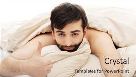  Presentation with one young man exercising handball - Presentation enhanced with young man with thumbs up in his bedroom background and a lemonade colored foreground