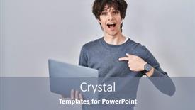  Presentation with self - Slide deck consisting of young-man-working-using-computer background and a gray colored foreground