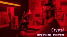  Presentation with film - Slides having young-man-working-with-film background and a wine colored foreground