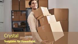  Presentation with ecommerce - PPT layouts with young-man-working background and a  colored foreground