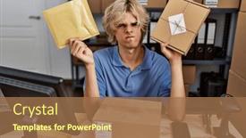  Presentation with ecommerce - Theme featuring young-man-working background and a  colored foreground