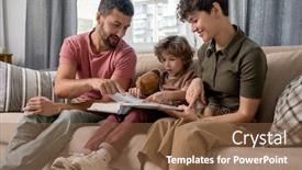  Presentation with article - Beautiful slide deck featuring young-man backdrop and a tawny brown colored foreground