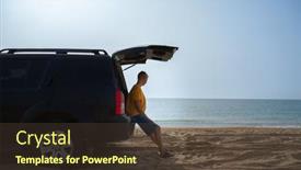  Presentation with sea shore - Slides with young-man background and a tawny brown colored foreground