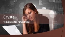  Presentation with statistics - Amazing presentation theme having young manager at the office making report and statistics with blackboard background backdrop and a tawny brown colored foreground