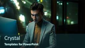  Presentation with complete - Audience pleasing slide set consisting of young-manager-complete-report backdrop and a ocean colored foreground