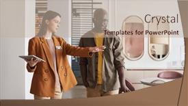  Presentation with furniture - PPT theme having young-manager-of-furniture-store and a  colored foreground