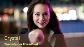  Presentation with recruitment - Presentation design featuring young-manager-pointing-his-finger background and a tawny brown colored foreground