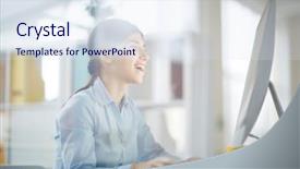  Presentation with danger online dating - Amazing presentation having young manager watching curious video backdrop and a sky blue colored foreground