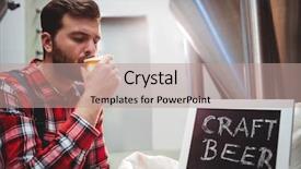  Presentation with brewery - Cool new slide deck with young manufacturer tasting beer backdrop and a coral colored foreground