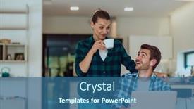  Presentation with married - PPT theme with young-married-couple-is-talking background and a ocean colored foreground