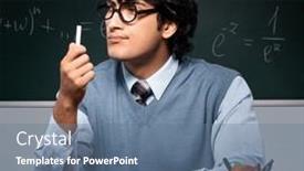  Presentation with math teacher - Slide set featuring young-math-teacher-in-front background and a ocean colored foreground