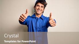  Presentation with mechanic - Slide set consisting of young-mechanic-man-wearing-blue background and a coral colored foreground