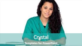  Presentation with medical student - Cool new PPT layouts with young medical student isolated backdrop and a  colored foreground