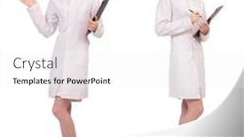  Presentation with medical student - Presentation theme having young medical student with binder background and a white colored foreground