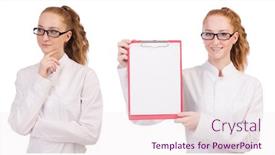  Presentation with medical student - Colorful presentation theme enhanced with young medical student with binder backdrop and a lemonade colored foreground