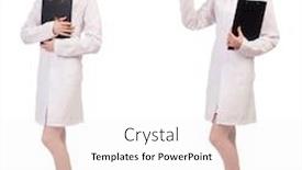  Presentation with medical student - Presentation theme with young medical student with binder background and a white colored foreground