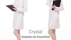  Presentation with medical student - Amazing PPT layouts having young medical student with binder backdrop and a white colored foreground