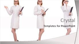  Presentation with medical student - Presentation consisting of young medical student with binder background and a white colored foreground