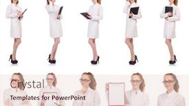  Presentation with medical student - Beautiful slides featuring young medical student with binder backdrop and a lemonade colored foreground