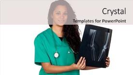  Presentation with medical obstetrics midwife - Presentation design with young medical with a radiography background and a  colored foreground