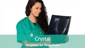  Presentation with medical - Audience pleasing presentation design consisting of young medical with a radiography backdrop and a  colored foreground