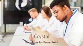  Presentation with test exam papers - Amazing PPT layouts having young-medicine-students-write backdrop and a lemonade colored foreground