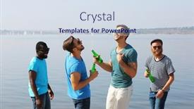  Presentation with beer - Slide set featuring young-men-drinking-beer background and a sky blue colored foreground