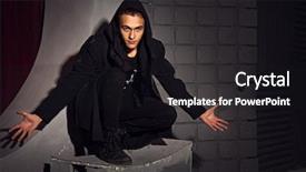  Presentation with black men - Slide set having young men in black cloth background and a  colored foreground