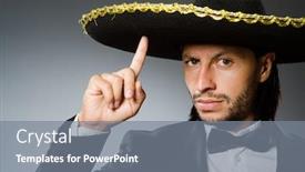  Presentation with folklore mexican - Theme featuring young-mexican-man-wearing-sombrero background and a gray colored foreground