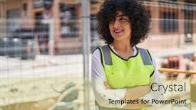  Presentation with middle east - Presentation consisting of young-middle-east-woman-architect background and a yellow colored foreground