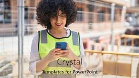  Presentation with middle east - PPT layouts consisting of young-middle-east-woman-architect background and a coral colored foreground