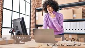  Presentation with middle east - Presentation consisting of young-middle-east-woman-ecommerce background and a coral colored foreground