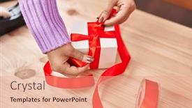  Presentation with order - PPT theme having young-middle-east-woman-ecommerce background and a coral colored foreground