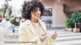  Presentation with middle east - PPT theme enhanced with young-middle-east-woman-excutive background and a lemonade colored foreground