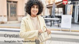  Presentation with middle east - Slide deck with young-middle-east-woman-excutive background and a lemonade colored foreground